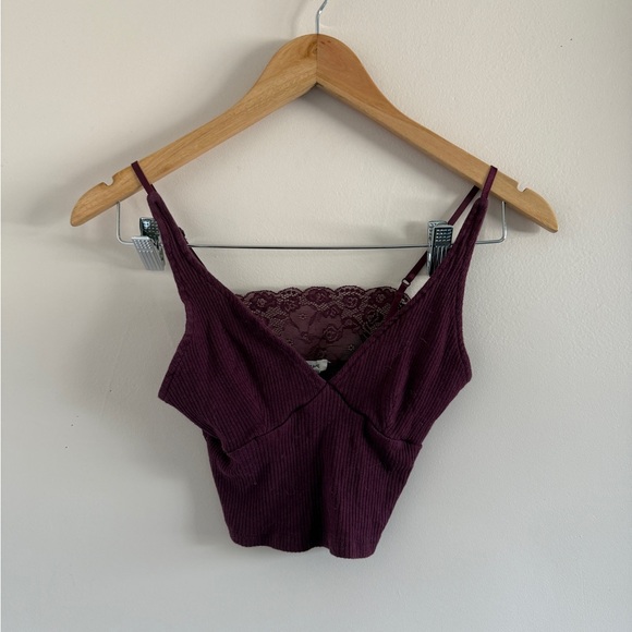 Garage Burgundy Lace Top - Picture 1 of 4
